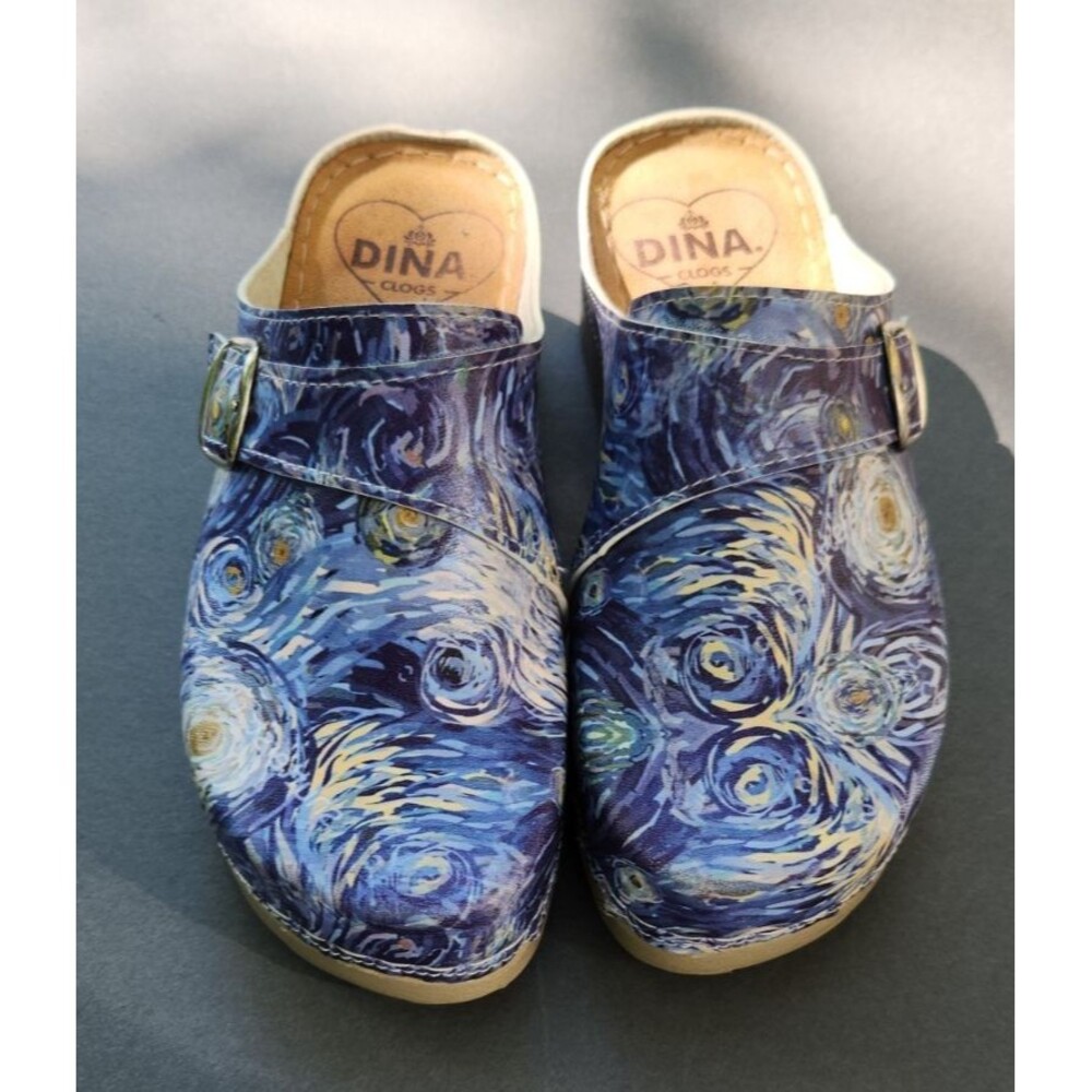 Dina Dutch Clogs Size 40 Starry Nights Shades Size 9.5 - 10 Rare